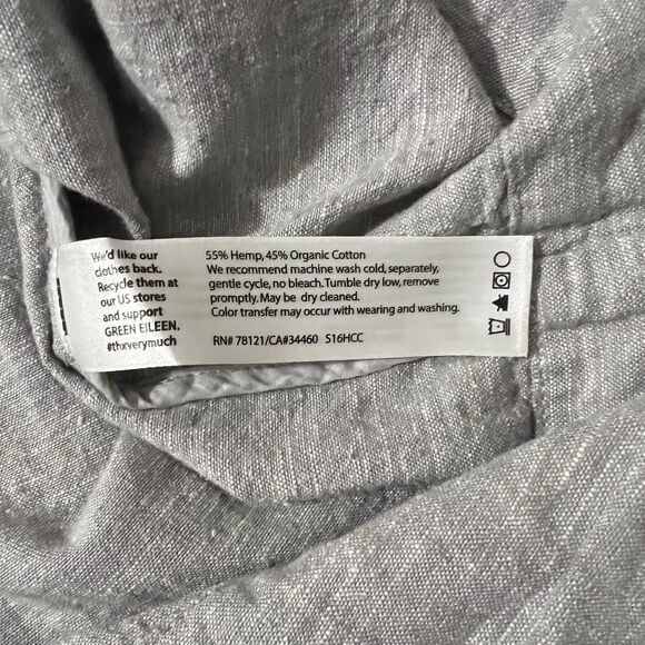 Eileen Fisher Hemp Cotton Tunic Jacket Button Front Size M Lagenlook Minimalist - Picture 7 of 11